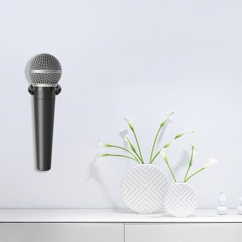 Totority Black Plastic Microphone Wall Mount Holder 4pcs 1.96 Inch Diameter, Easy Installation, Secure Screw Fixing, Ideal for Ktv, Home, Hotel, Conference Room in Saudi Arabia