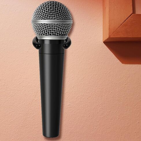 Totority Black Plastic Microphone Wall Mount Holder 4pcs 1.96 Inch Diameter, Easy Installation, Secure Screw Fixing, Ideal for Ktv, Home, Hotel, Conference Room in Saudi Arabia