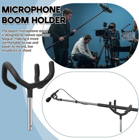 Weysat 2 PCS Metal Metal Microphone Boom Poom حامل الدعم لمواصف C و MIC ، وجبل المهد غير اللامع غير اللامع للميكروفون والمعدات الصوتية ، رأس قبضة ، طلاء مطاطي ، أسود in Kuwait