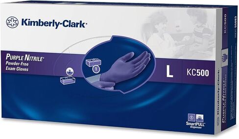 Kimberly Clark Safety 55083 Nitrile Gloves, Powder Free, Large, Purple (Pack of 100) in Saudi Arabia