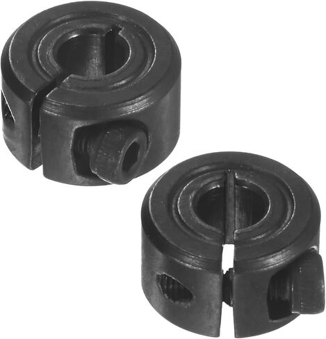 2-Pack Single Split Shaft Collar 22mm Bore 45 Steel Clamp-On Shaft Collars 42mm OD, 15mm Thickness with M4 Set Screw for Stoppers/Machinery [Black] in Saudi Arabia