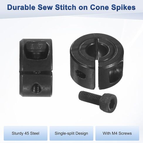 2-Pack Single Split Shaft Collar 22mm Bore 45 Steel Clamp-On Shaft Collars 42mm OD, 15mm Thickness with M4 Set Screw for Stoppers/Machinery [Black] in Saudi Arabia