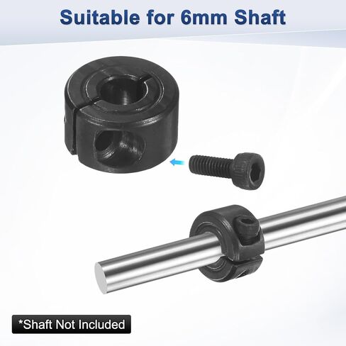 2-Pack Single Split Shaft Collar 22mm Bore 45 Steel Clamp-On Shaft Collars 42mm OD, 15mm Thickness with M4 Set Screw for Stoppers/Machinery [Black] in Saudi Arabia