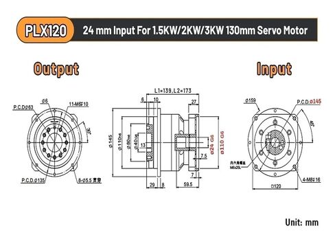 Circular Flange Helical Gear Reducer Backlash 3 ≤Arcmin Ratio 3:1~100:1 Nema23/34 Gearbox(for 86 Stepper 12.7) in Kuwait