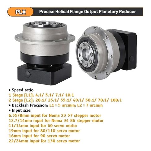 Circular Flange Helical Gear Reducer Backlash 3 ≤Arcmin Ratio 3:1~100:1 Nema23/34 Gearbox(for 86 Stepper 12.7) in Kuwait