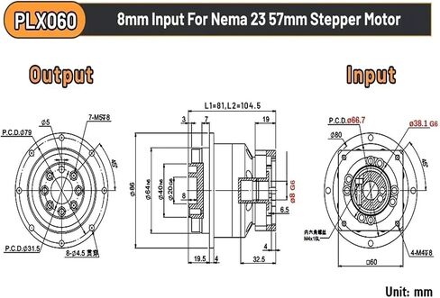 Circular Flange Helical Gear Reducer Backlash 3 ≤Arcmin Ratio 3:1~100:1 Nema23/34 Gearbox(for 86 Stepper 12.7) in Saudi Arabia