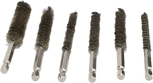 Yosoo 6PCS Bore Brush Twisted Wire Brush with Hex Shank for Power Drill Impact Driver 8mm 10 mm 12mm 15mm 17mm 19mm Stainless Steel Bore Brush Set in Saudi Arabia