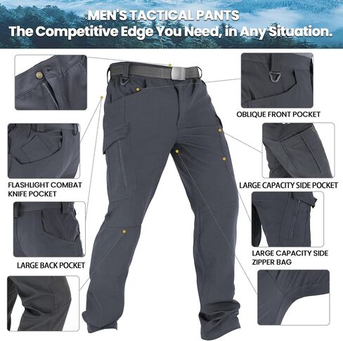 Men's Tactical Hiking Pants - Water-Resistant Cargo Work Pants, Military-Grade Construction & Outdoor Pants for Men in Saudi Arabia