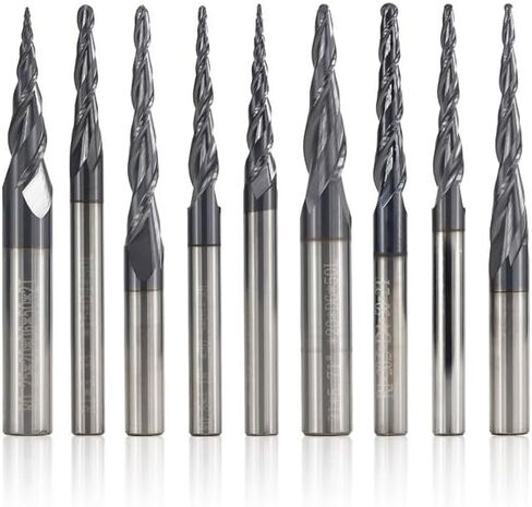 قاطع طحن كربيد 2 الفلوت مدبب الكرة أنف الطواح CNC بتات ، r0.75x20xd6x50 in Kuwait