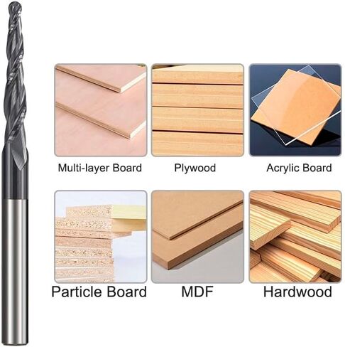 قاطع طحن كربيد 2 الفلوت مدبب الكرة أنف الطواح CNC بتات ، r0.75x20xd6x50 in Kuwait