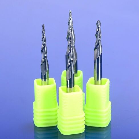 3.175/4/6/8mm Shank Ball Nose Taper End Mill Solid Carbide CNC Router Bits Taper Milling Tools 2 Flute Milling Cutter(4.0xR0.75x15x50L) in Saudi Arabia