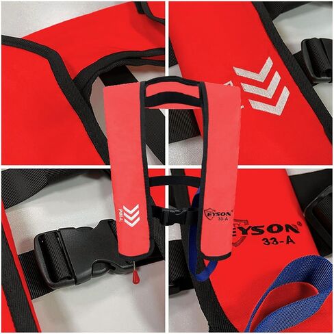 Manual Inflatable Life Jacket|Life Vest for Adults|PFD Low Profile|Supports up to 330 lbs(YSH700) in Saudi Arabia