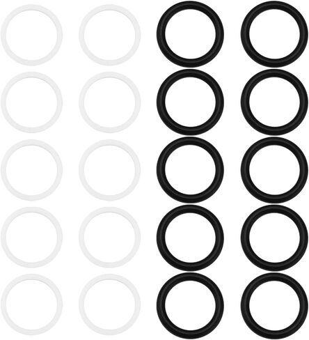 20pcs Quick release relect joulering rubber o ring searing gasket 25 × 20x2.5 مم و 24.8x20.6x1.3mm متوافق مع جرار توصيل BG3 ، بالأبيض والأسود in Saudi Arabia