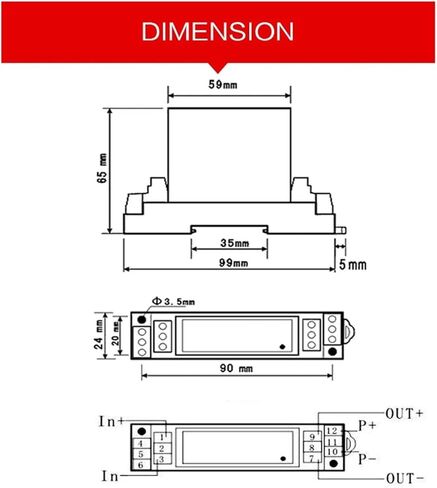 محول جهد العاصمة 4-20MA RS485 المحول DC 0-10V/50V/100V/300V/500V/1000V INPUT DC12V 24V الإشارة التناظرية للسلطة (DC 0-20MA ، DC 0-100V INPUT_DC12V) in Kuwait