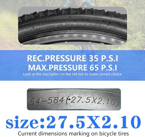 SIMEIQI 2 Pack 26 x 2.10/27.5 x 2.10 Bike Tires 26/27.5 inch Folding Bike Tires Fit for 26/27.5 X 1.95 26 X 2.10 26 X 2.125 Mountain Bike Beach Cruiser Bike City Urban Bicycles Bikes in Kuwait