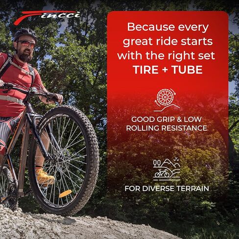 Fincci 27.5 x 2.35 Inch Foldable Mountain Bike Tire with Schrader Inner Tube – 60-584 – 60 TPI – 1mm Nylon Anti-Puncture Protection – MTB, Enduro & Hybrid Bicycle Tires – Pack of 2 in Saudi Arabia