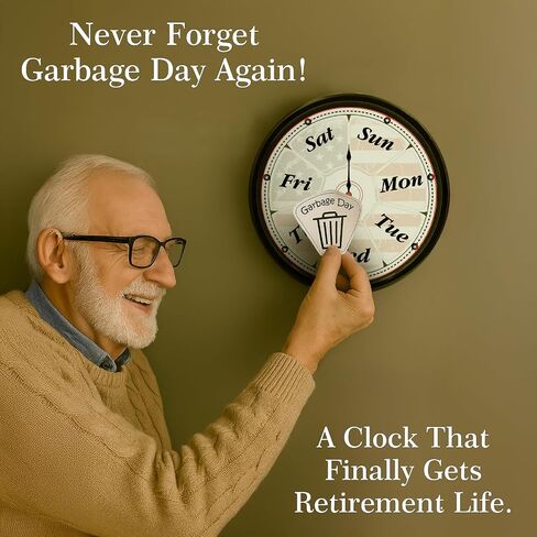Gifts for Grandma, Day of The Week Clock, Unique Retirement Gifts, Wall Clock for Seniors Grandparents Funny Living Room Decor in Kuwait