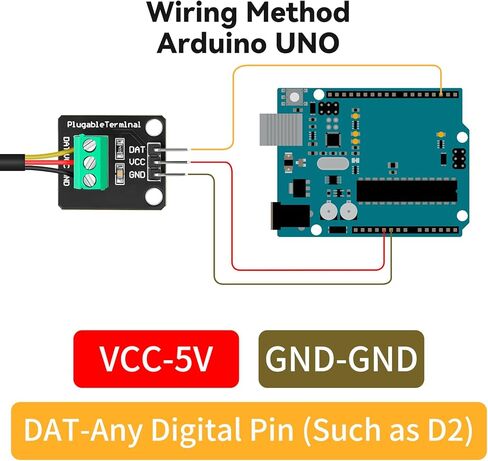 6 حزمة مستشعر درجة حرارة مع مسبار 2M مقاوم للماء من الفولاذ المقاوم للصدأ ل Arduino ESP32 Raspberry Pi in Saudi Arabia
