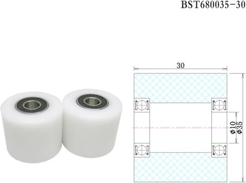 5pcs 10x35x30MM 6800-2RS Conveyor Belt POM Bearing Pulley OD 35mm Wear-Resistant Guide Pulley Double Bearing Plastic(10X35X50MM_6800-2RS) in Saudi Arabia
