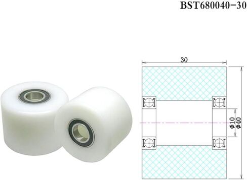 5pcs 10x35x30MM 6800-2RS Conveyor Belt POM Bearing Pulley OD 35mm Wear-Resistant Guide Pulley Double Bearing Plastic(10X35X50MM_6800-2RS) in Saudi Arabia