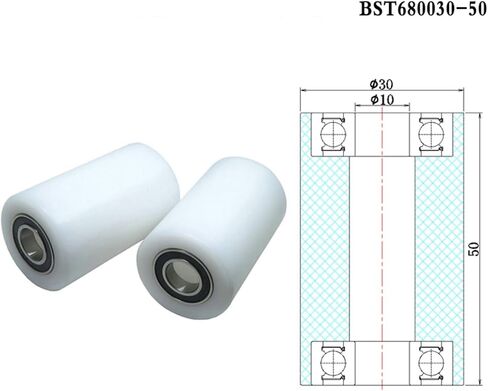 5pcs 10x35x30MM 6800-2RS Conveyor Belt POM Bearing Pulley OD 35mm Wear-Resistant Guide Pulley Double Bearing Plastic(10X35X50MM_6800-2RS) in Saudi Arabia