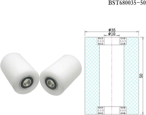 5pcs 10x35x30MM 6800-2RS Conveyor Belt POM Bearing Pulley OD 35mm Wear-Resistant Guide Pulley Double Bearing Plastic(10X35X50MM_6800-2RS) in Saudi Arabia
