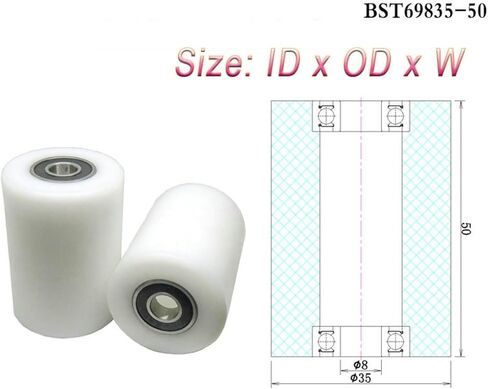 2PCS BST69830 مدة بوم تحمل الأسطوانة الباب انزلاق الباب DLIP المسار مسار العجلة نايلون العجلات (8x35x30mm) in Kuwait