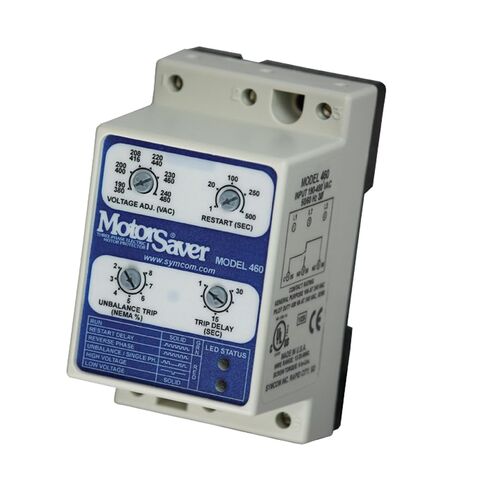 Littelfuse SymCom MotorSaver 3-Phase Voltage Monitor, 475-600V, DIN Rail Mount, Automatic, Voltage Monitor in Saudi Arabia
