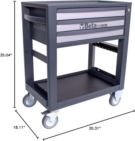 Beta RSC51 Black 3-Drawer Tool Tool Trolley ، قابلة للقفل ، حافة مكافحة السقوط ، 881 رطلاً سعة تحميل in Kuwait