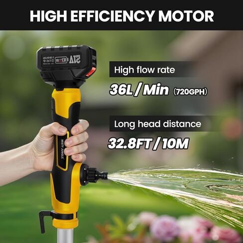 Cordless Stick Water Transfer Pump, Water Pump with 21V Battery Compatible with Makita 18V Battery,720GPH, Max Head Heicht 33 FT, Portable Utility Water Pump for Pool,Garden,Pond,Fish Tank in Saudi Arabia