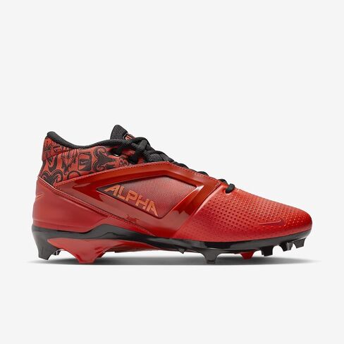 Nike Alpha Menace 4 Pro NRG Football Cleats (FQ3984-600, Picante Red/Bright Mandarin/Dragon Red/Black) Size 10.5 in Saudi Arabia