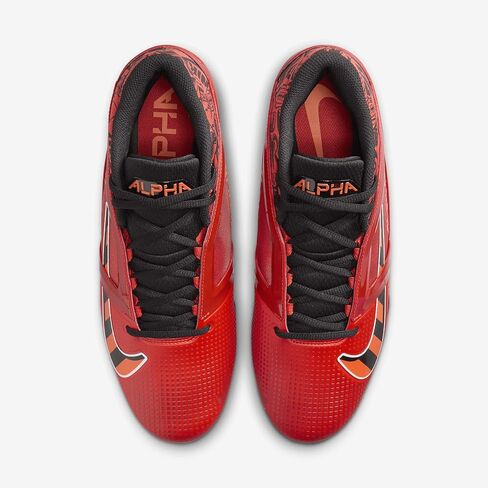 Nike Alpha Menace 4 Pro NRG Football Cleats (FQ3984-600, Picante Red/Bright Mandarin/Dragon Red/Black) Size 10.5 in Saudi Arabia