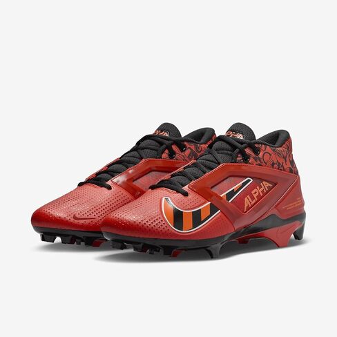 Nike Alpha Menace 4 Pro NRG Football Cleats (FQ3984-600, Picante Red/Bright Mandarin/Dragon Red/Black) Size 10.5 in Saudi Arabia