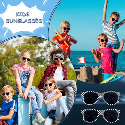 10/20 PCS Race Car Sunglasses Plastic Checkered Sunglasses Black White Checker Sunglasses for Racing Theme Party in Kuwait