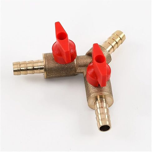Valve 8mm 10mm Hose Barb Brass 3 Way Brass Shut Off Ball Valve Y Shape Pipe Fitting Connector Adapter for Water Gas Fuel Oil(10mm Barb) in Saudi Arabia