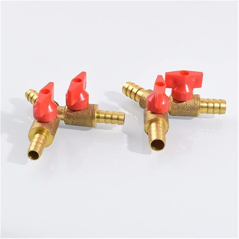 Valve 8mm 10mm Hose Barb Brass 3 Way Brass Shut Off Ball Valve Y Shape Pipe Fitting Connector Adapter for Water Gas Fuel Oil(10mm Barb) in Saudi Arabia