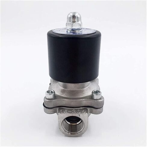 صمام الملف اللولبي الكهربائي هواء الماء N/C 2 الطريق 1/4 بوصة AC 220V 2W025-08 جسم الفولاذ المقاوم للصدأ DC12V DC24V AC110V AC220V مفيد (12V DC) in Saudi Arabia
