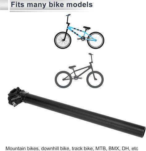 1 Pc Universal Bike Seat Posts Adjustable Angle 30.4x400mm Bike Saddle Post Seat Tube Black Aluminum Alloy in Saudi Arabia
