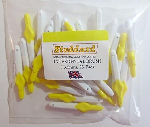 25 Stoddard ICON Interdental Brushes. Value Pack. All with extendable Handles. Choose from Four Different Sizes Floss, Toothpick, Plaque, Tartar Removal Oral Hygiene Dental Brush - Yellow 0.7 mm in Saudi Arabia