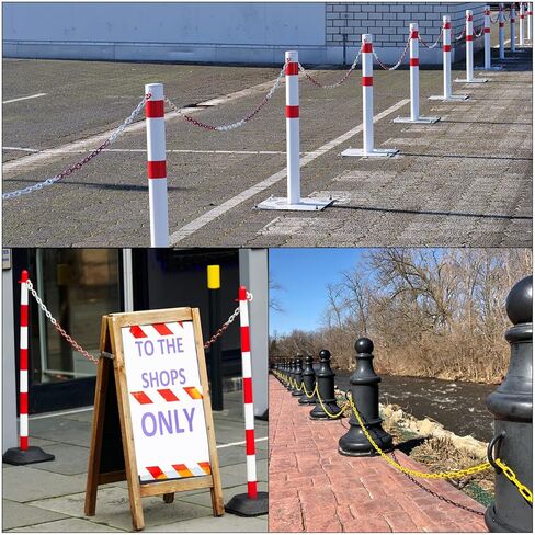 PATIKIL Plastic Chain Links, 30 Feet Safety Chains, White Plastic Chains for Barriers, Crowd Control, Queue Lines, Parking, Fences, Gate, Concerts, and Decoration in Saudi Arabia