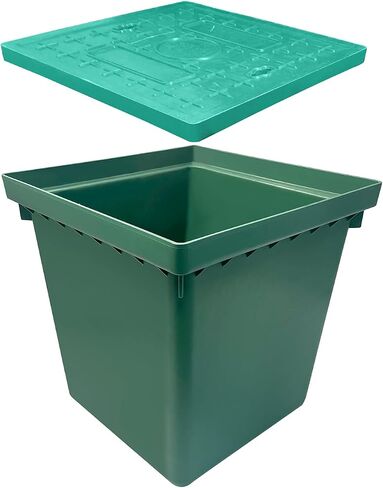 16x16x16in Underground Splice Boxes with Fiberglass Solid Cover,In Ground Pull Box Deep Enclosure Distribution Pit Electrical Junction Boxes Drillable Precast Tapered Pit for Cable Wiring in Kuwait