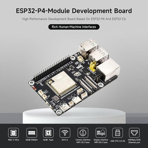 يدعم لوحة تطوير الأداء العالية للأداء ESP32-P4-Module ESP32-P4 ، استنادًا إلى ESP32-P4 و ESP32-C6 ، Wi-Fi 6 و Bluetooth 5/ble ، كاميرا مكبر صوت وكاميرا RPI (B) in Kuwait