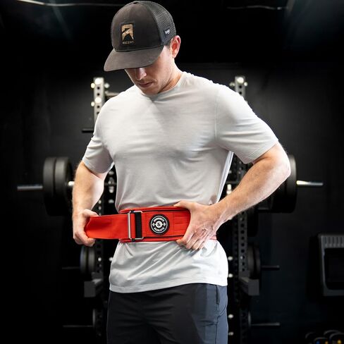 Quick Locking Weight Lifting Belt for Squats, Deadlifts, Bodybuilding, and Powerlifting - 4 Inch Back Support, Locking Metal Buckle with Velcro - Premium Design, Competition Standard in Saudi Arabia