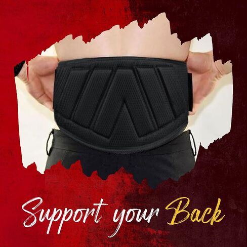 Weight lifting Belt 6 Inch Auto-Lock Curved Padded Back Lumbar Support Gym Belt for Fitness Exercise Bodybuilding Powerlifting Workouts Deadlifts Squats & Weightlifting Men Women in Saudi Arabia