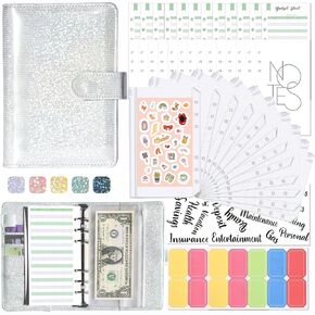 Money Organizer for Cash,44 PCS Budget Binder with Money Saving Challenge Expense Sheets, A6 Refillable 6 Ring Faux Leather Budget Binder, Envelope Savings Challenges Book for Home Office School in Saudi Arabia