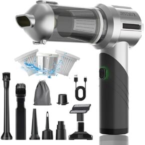 Car Vacuum Cleaner, 18000PA Vacuum Portable Cordless, 4 in 1 Air Duster with LED Light and Multi-Nozzles, 120W High Power Rechargeable Foldable Vacuum Cleaner for Home, Office, Pet in Saudi Arabia