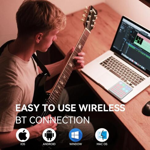 لوحة تحكم MIDI لوحة أسطوانة لاسلكية بلوتوث MIDI لوحة مفاتيح 16 سترعة سرعة وسادة حساسة ، ملاحظة التكرار ، أزرار المستوى الكامل in Kuwait