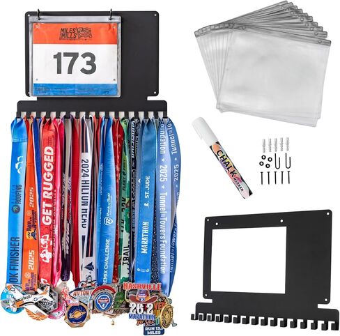 Medal Hanger Display,Medal Holder for Wall,Marathon Medal Display,Display for Martial Arts,Swimming,Gymnastics,Awards,Running Medal Hanger,Sports Medals holder, Race Medal Holder,Bib Holder Display in Saudi Arabia