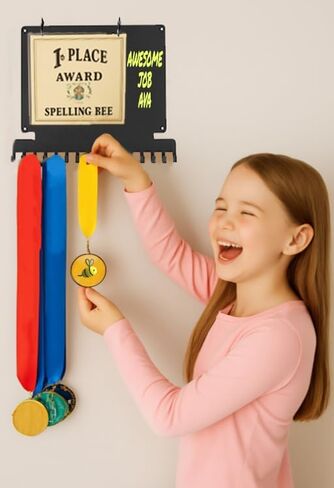 Medal Hanger Display,Medal Holder for Wall,Marathon Medal Display,Display for Martial Arts,Swimming,Gymnastics,Awards,Running Medal Hanger,Sports Medals holder, Race Medal Holder,Bib Holder Display in Saudi Arabia