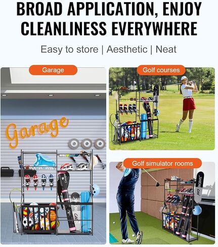 Vevor Golf Bag Organizer و Golf Bag Storage Rack حامل حامل ، رف تخزين المعدات الرياضية ، منظم تخزين الجولف للمرآب ، المعدات الرياضية ، والسنانير رف تخزين الألعاب in Saudi Arabia